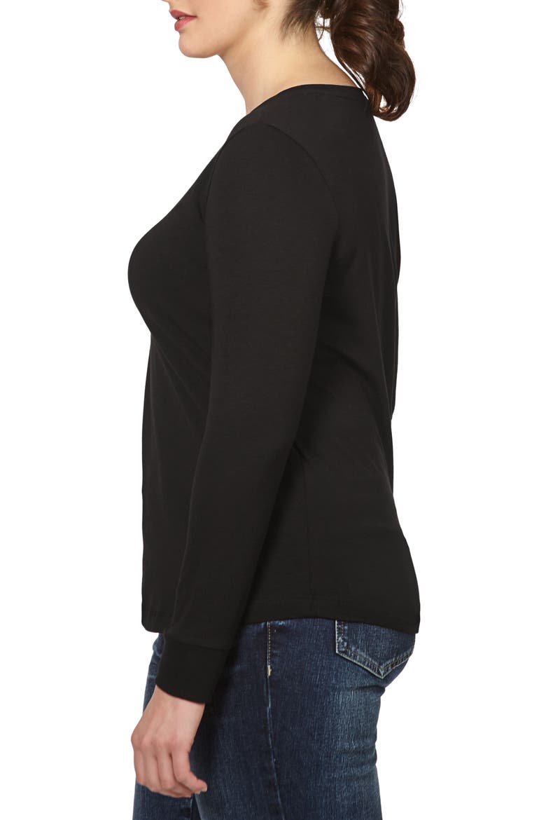 Long Sleeve V-Rex Tee, Alternate, color, BLACK