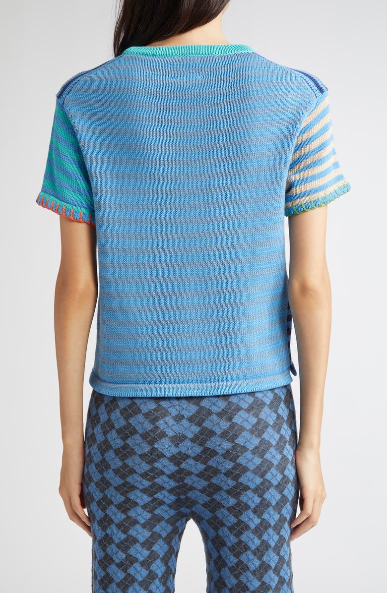 YanYan Floral Ribbon Stripe Cotton Sweater, Alternate, color, Blue Multi