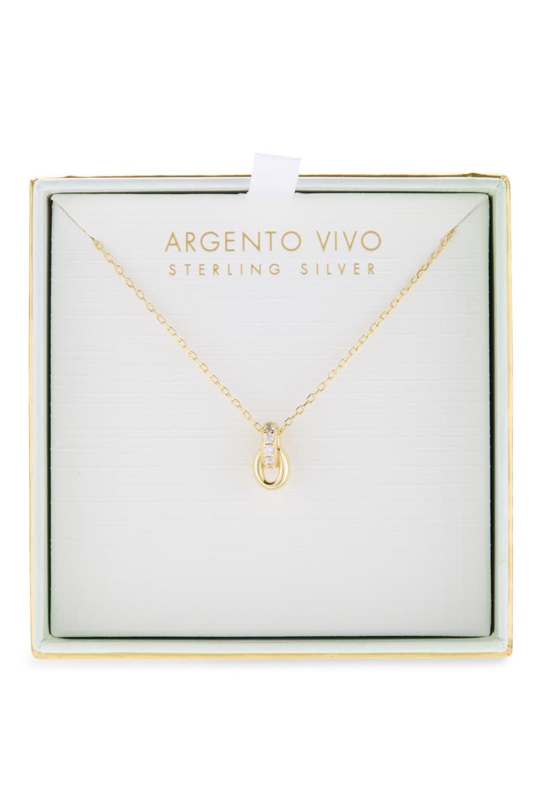 Pavé Interlocking Link Necklace, Main, color, GOLD