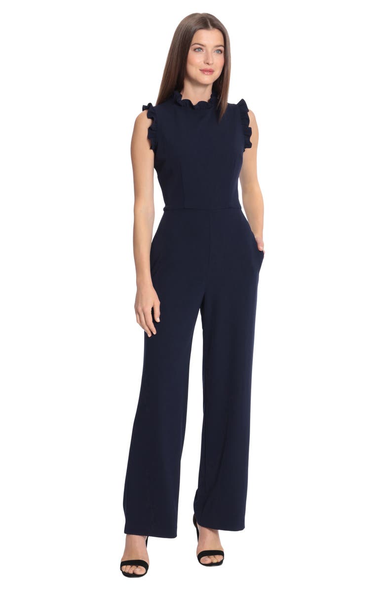 Maggy London Ruffle Wide Leg Jumpsuit, Alternate, color,
