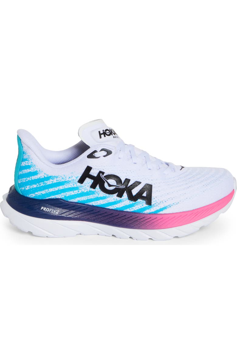HOKA Mach 5 Running Shoe, Alternate, color, White / Scuba Blue