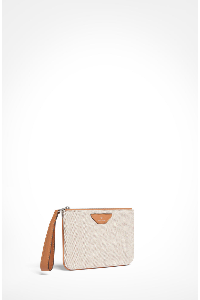 Canvas Leather Trim Travel Pouch, Alternate, color, Walnut