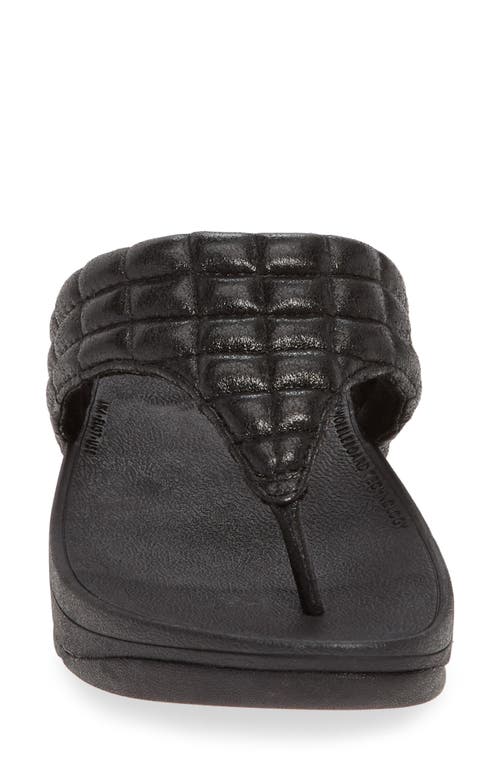 Fitflop Lulu Padded Shimmy Suede Flip Flop In All Black Suede