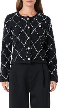 Endless Rose Diamond Pattern Cardigan