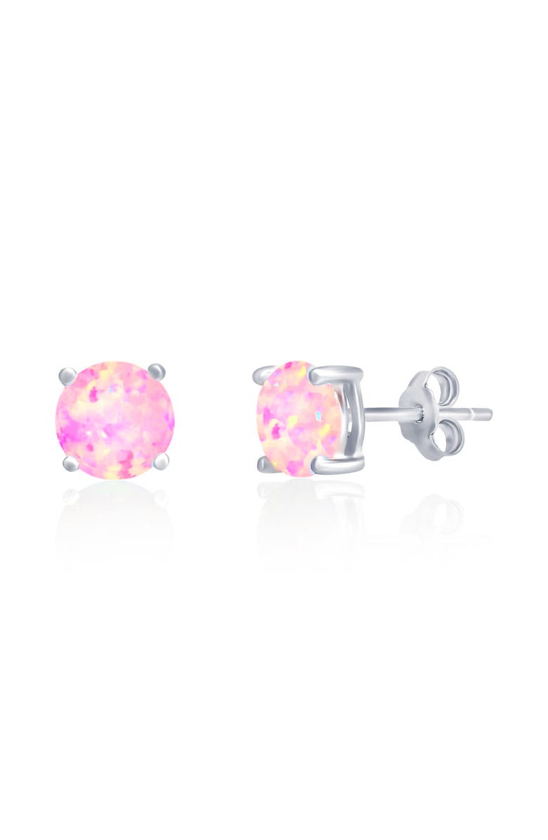 Donatello Gian Sterling Silver Pink Opal Studs, Main, color, Pink