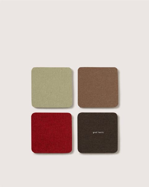 Bierfilzl Merino Wool Square Coaster Multi 4 Pack