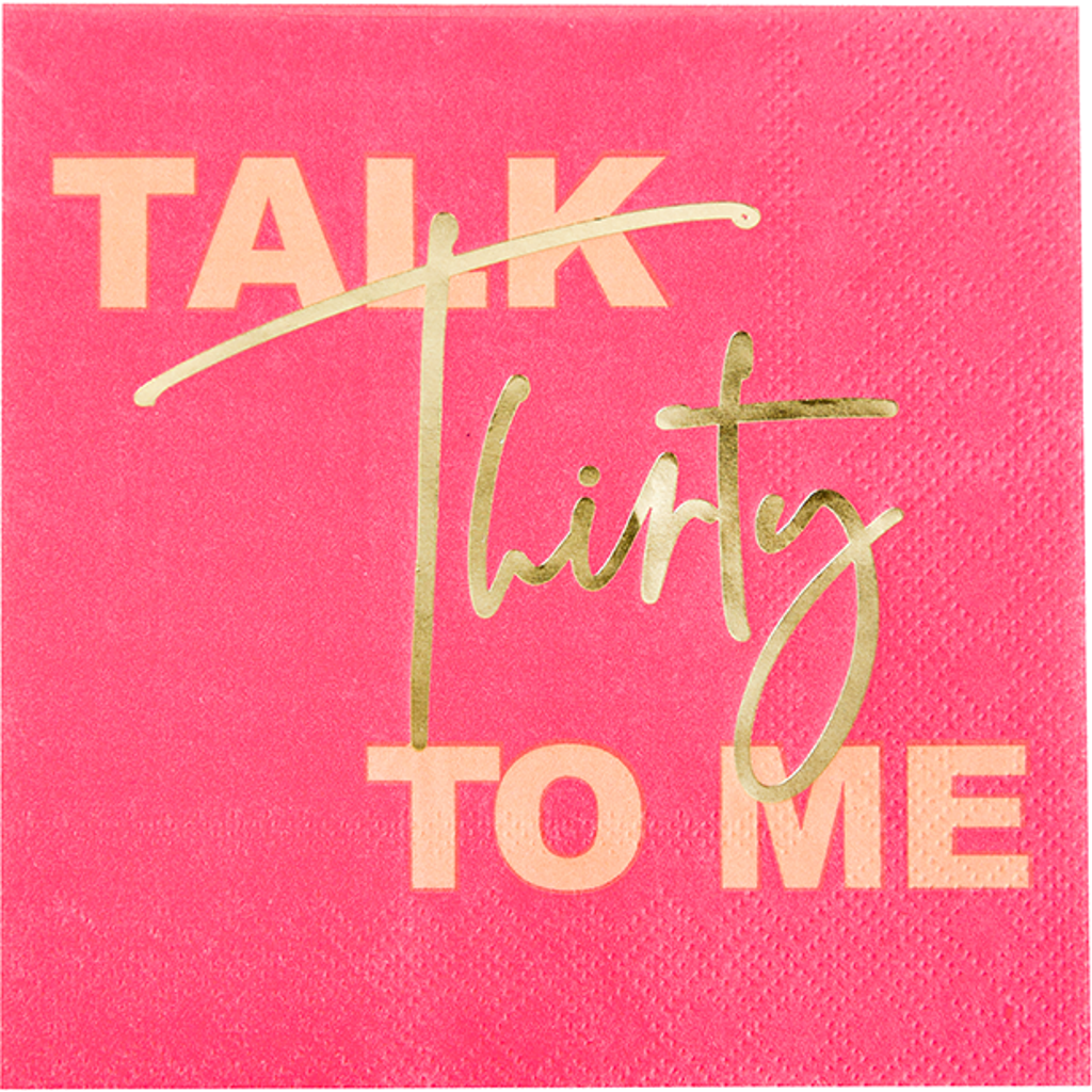 Jollity & Co 30th Birthday "Talk Thirty of Me" Cocktail Napkins in Assorted Pre-Pack  product