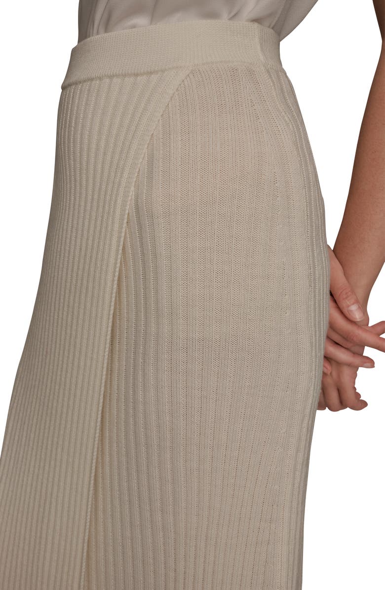 Donna Karan New York Wrap Rib Midi Sweater Skirt, Alternate, color, Ivory