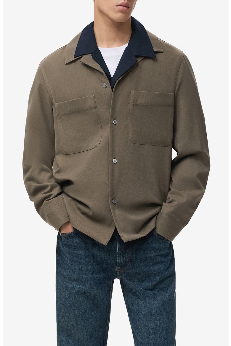 Regular Fit Overshirt, Main, color, KHAKI