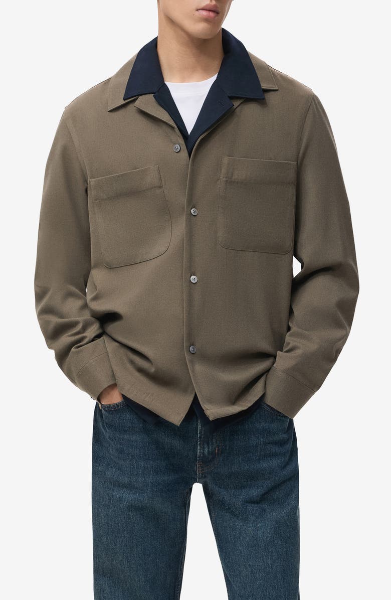 MANGO Regular Fit Overshirt, Main, color, Khaki