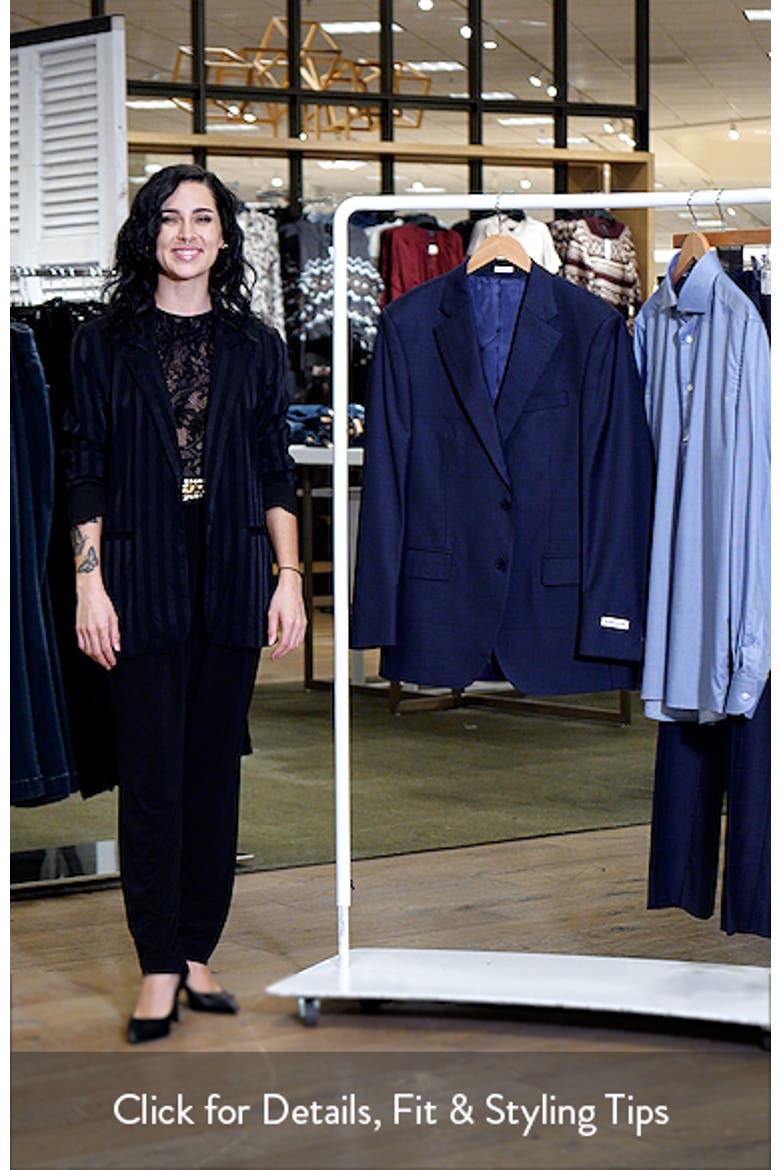 Flynn Classic Fit Navy Windowpane Check Wool Suit video