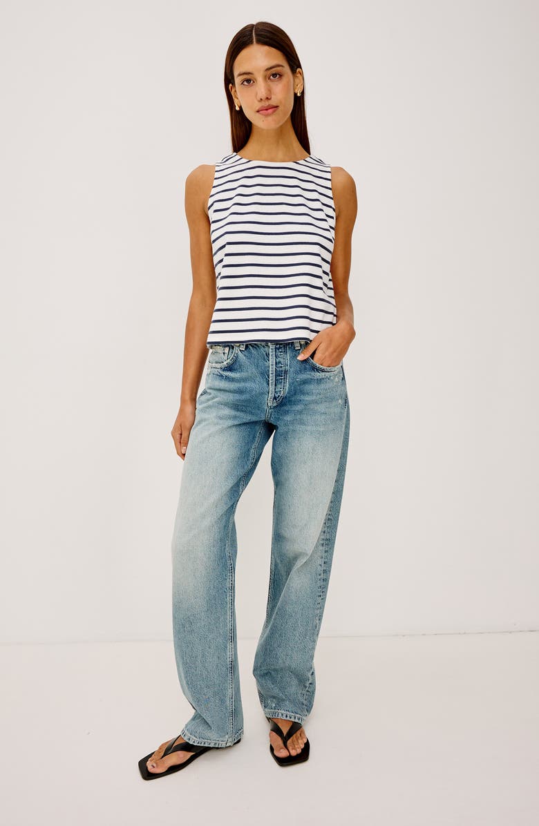 Rails Grace Stripe Cotton Tank, Alternate, color, Ivory Navy Stripe