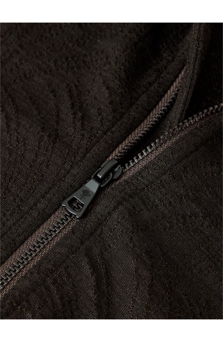 John Varvatos Kassen Jacquard Zip-Up Shirt Jacket, Alternate, color, Dark Brown