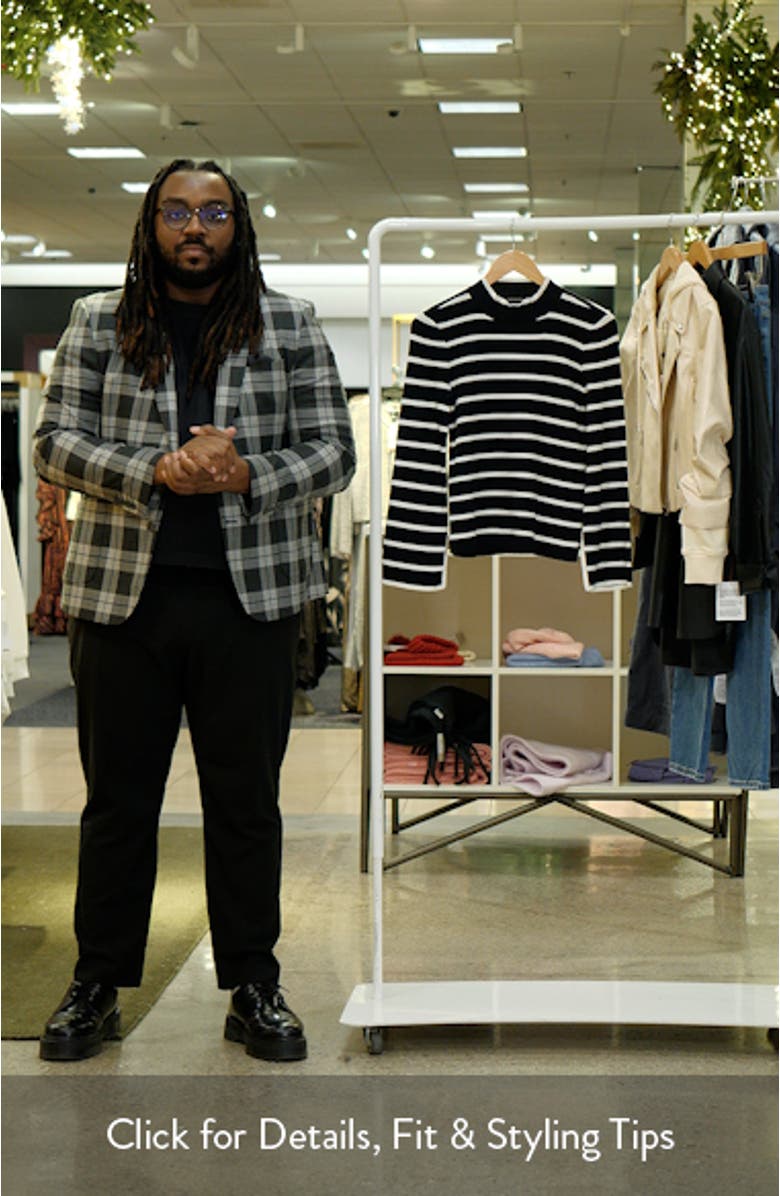 Stripe Mock Neck Sweater