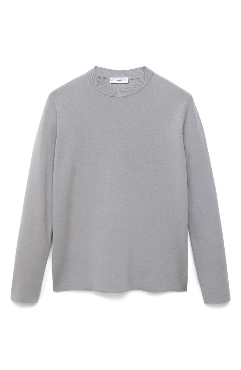 MANGO Regular Fit Crewneck Sweater, Alternate, color, Grey