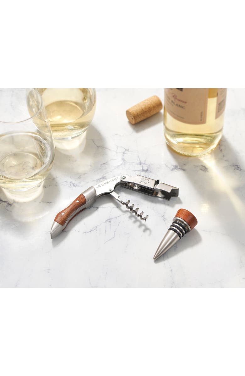 Le Creuset Rosewood Waiter’s Friend & Stopper Gift Set, Alternate, color, Silver