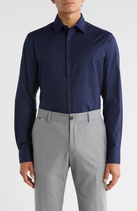 Solid Slim Fit Dress Shirt