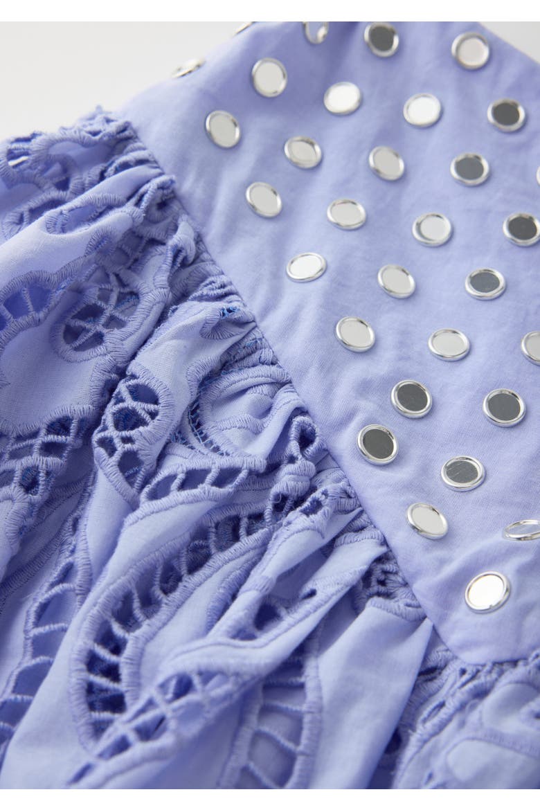 Luciana Embroidered Bubble Mini Skirt, Alternate, color, Lavender