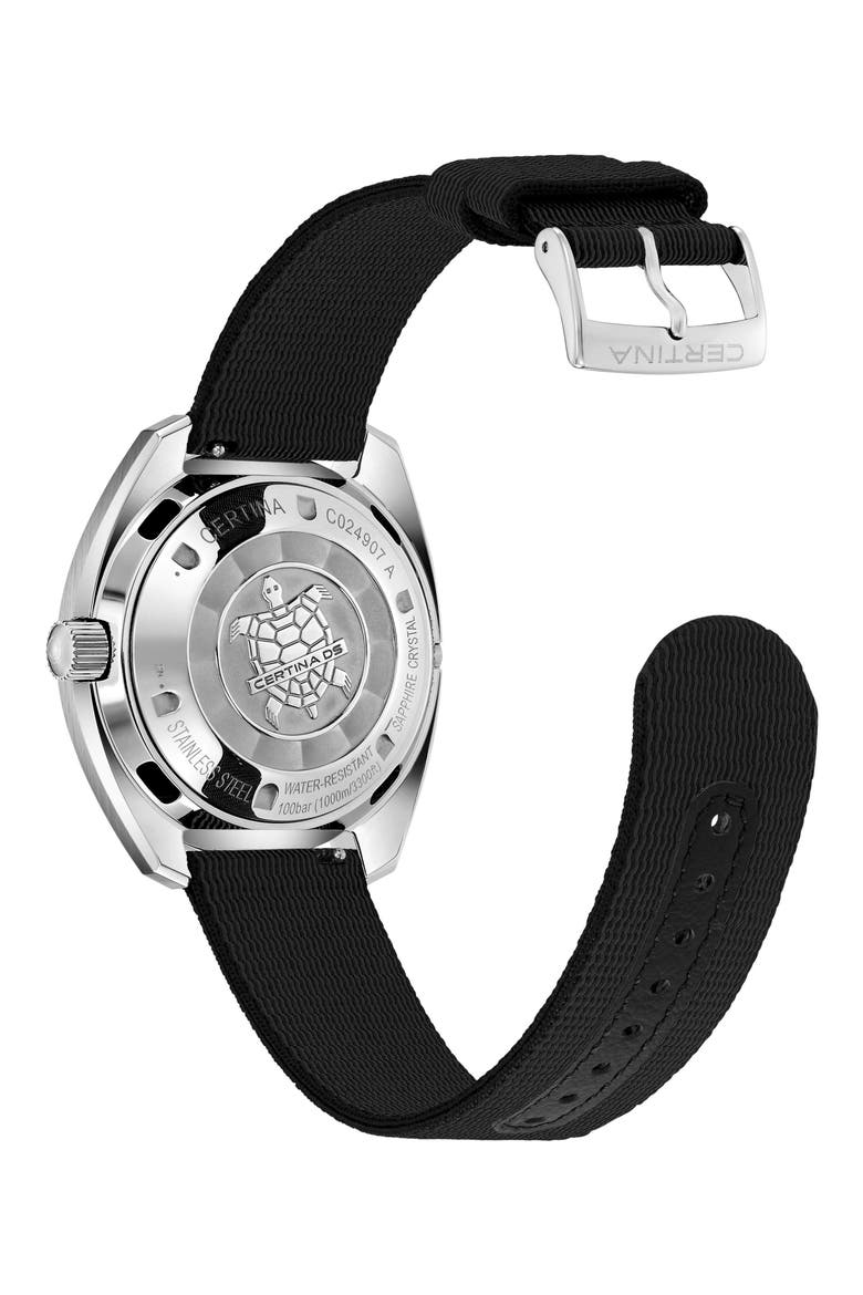 DS PH1000M Automatic Rubber Strap Watch, 43.5mm, Alternate, color, STAINLESS STEEL / BLACK