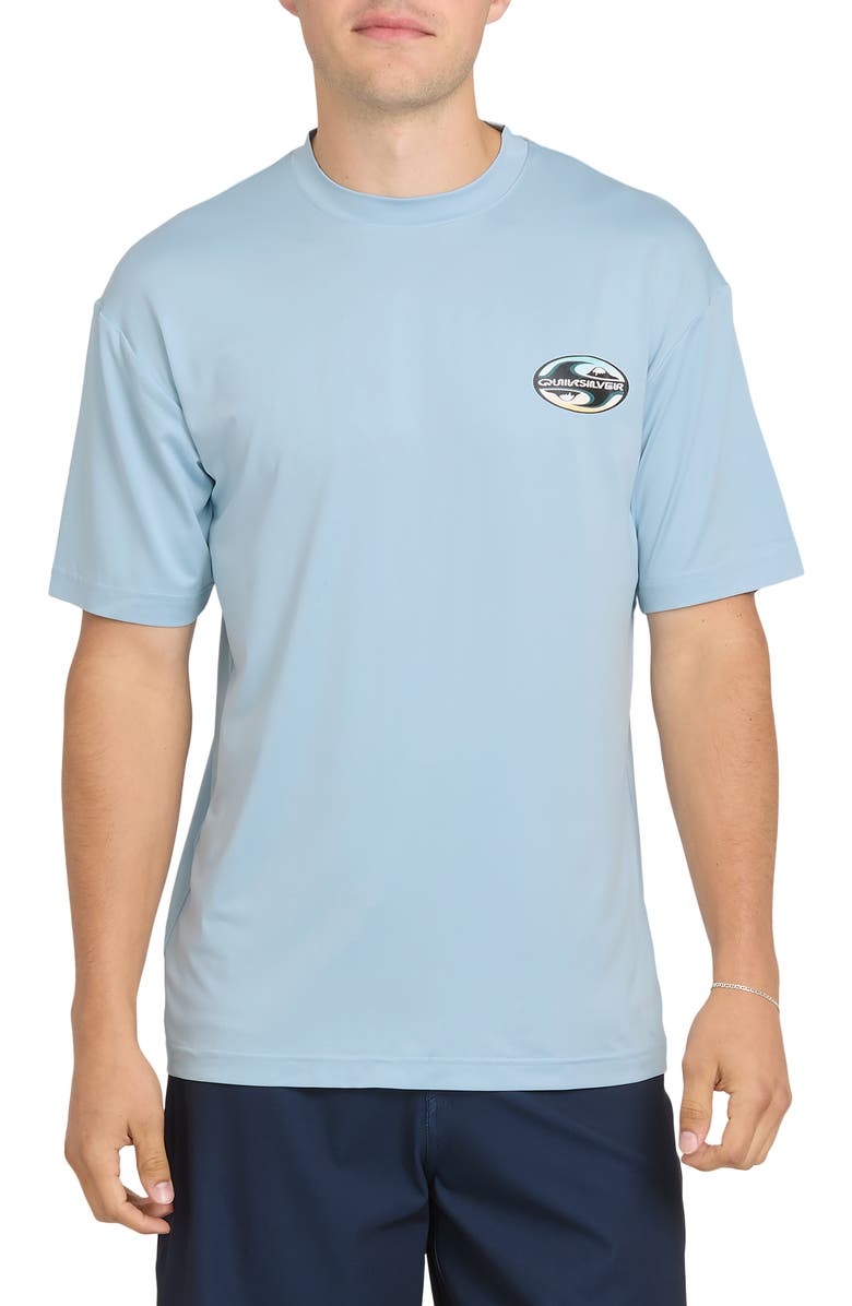 Quiksilver All Day Short Sleeve Rashguard, Main, color, Skyway