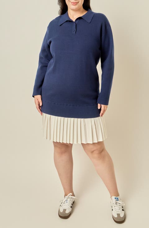 Mixed Media Polo Minidress