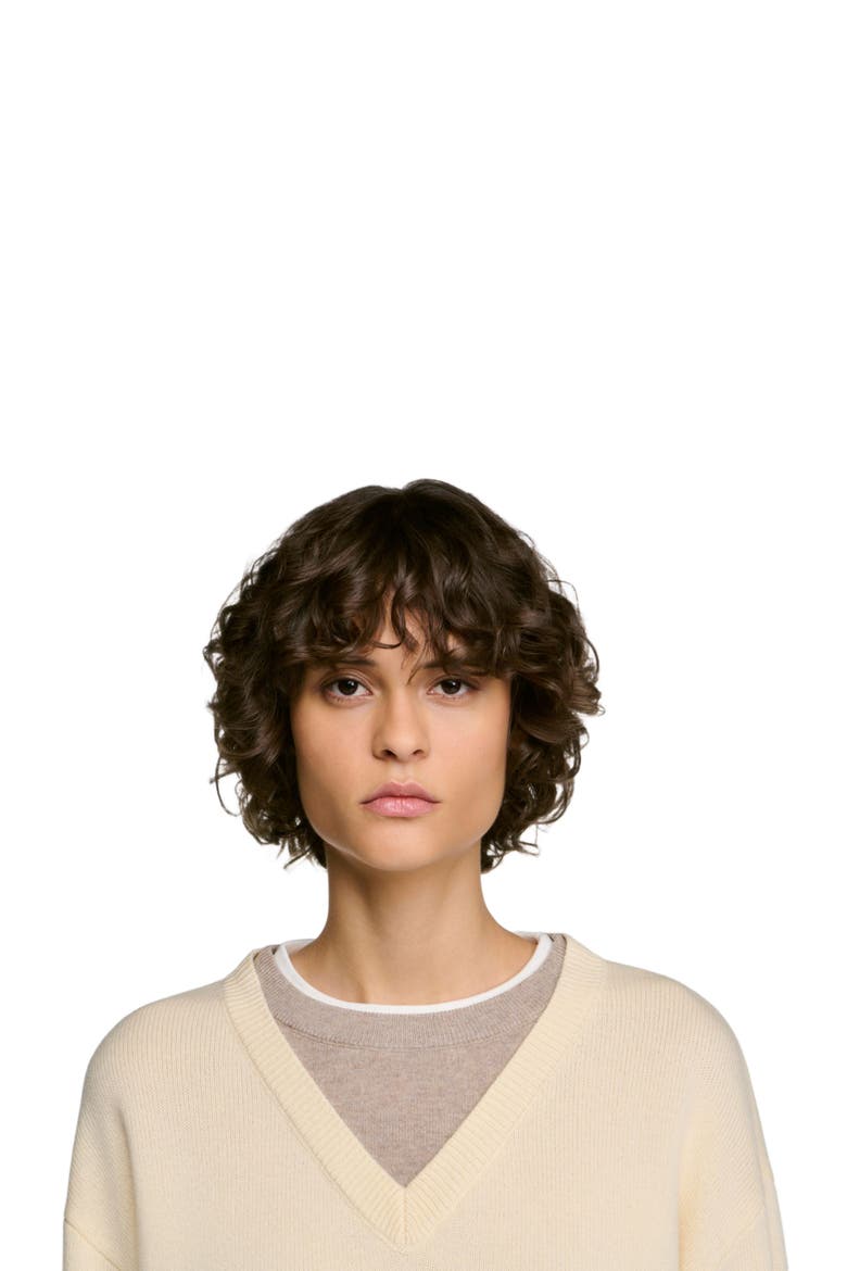 2-in-1 wool and cashmere sweater, Alternate, color, Ecru