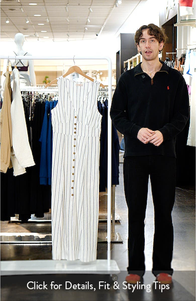 Camila Stripe Button Front Hemp Blend Maxi Dress, sales video thumbnail