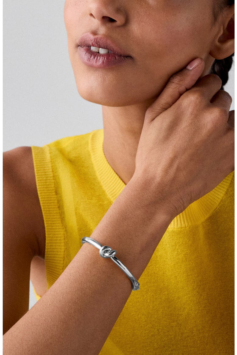 sailor's knot hinge bangle bracelet, Alternate, color, SILVER