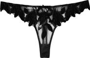 Fleur Du Mal Lily Embroidered Hipster Thong