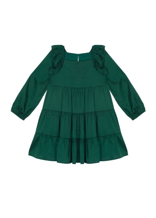 Isobella & Chloe Kids' Isobella And Chloe Mistletoe Emerald Green Tiered Ruffle Toddler Dress.