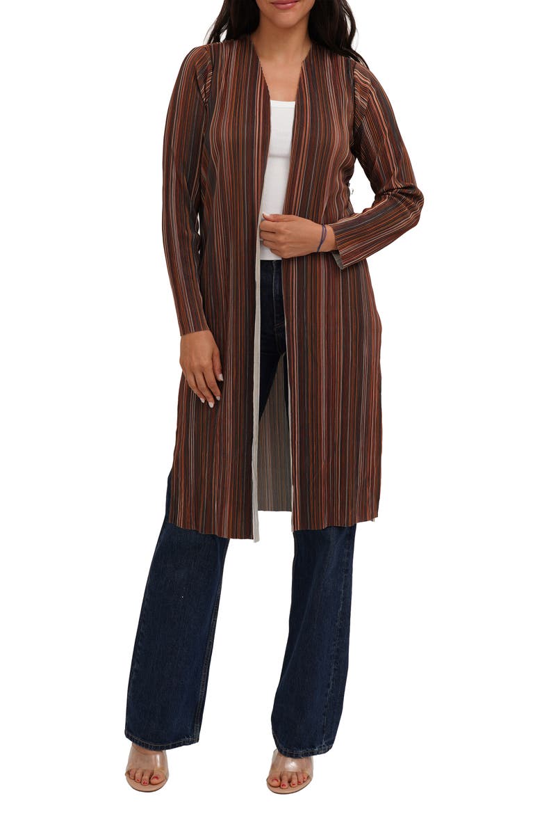 Plissé Print Duster, Main, color, BROWN COMBO