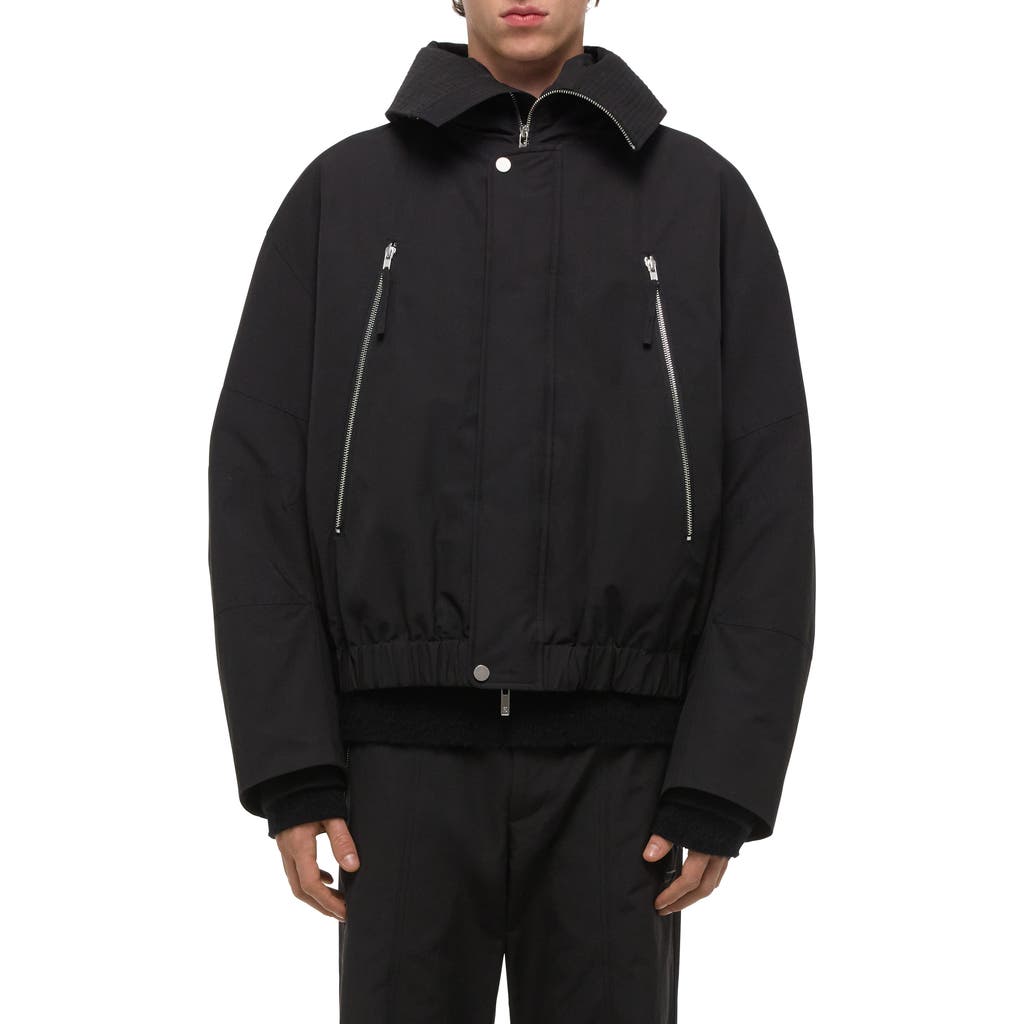 Helmut Lang Relaxed Fit Hooded Bomber Jacket In Black