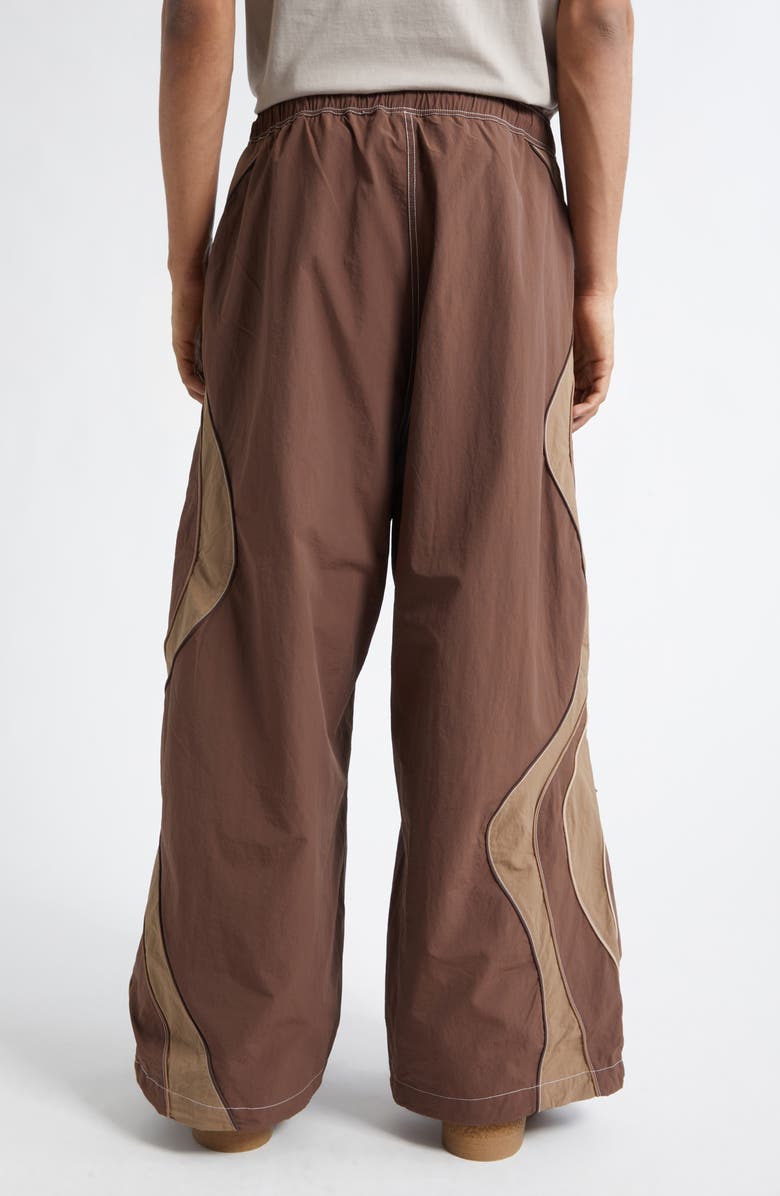 ERL Gender Inclusive UFO Nylon Wide Leg Track Pants, Alternate, color, Brown
