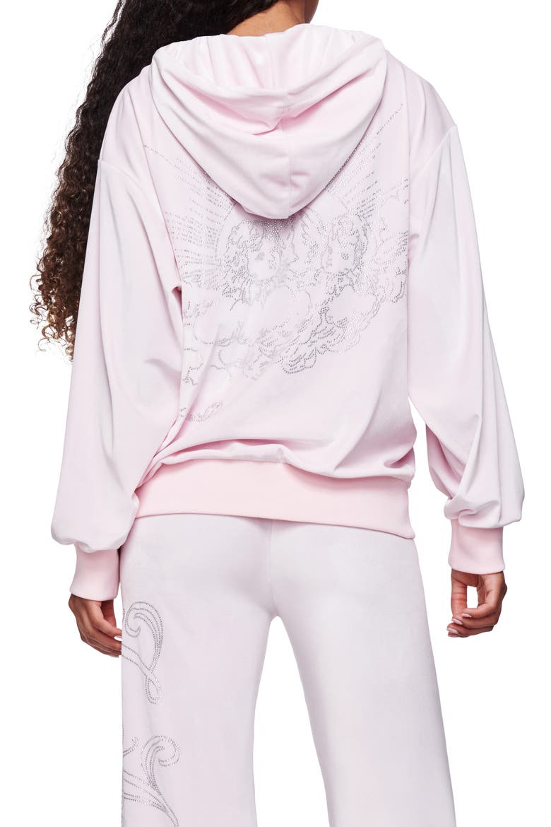 Daria Rhinestone Front Zip Hoodie, Alternate, color, PINK