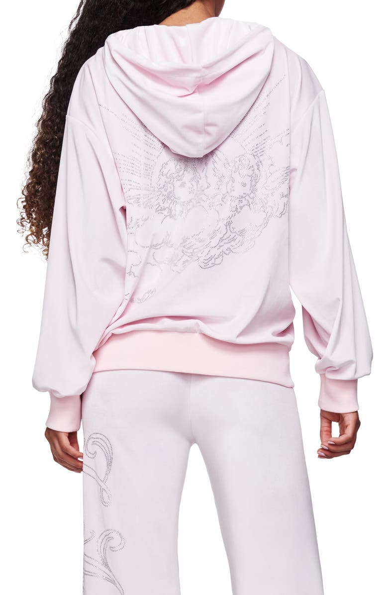 I.AM.GIA Daria Rhinestone Front Zip Hoodie, Alternate, color, Pink