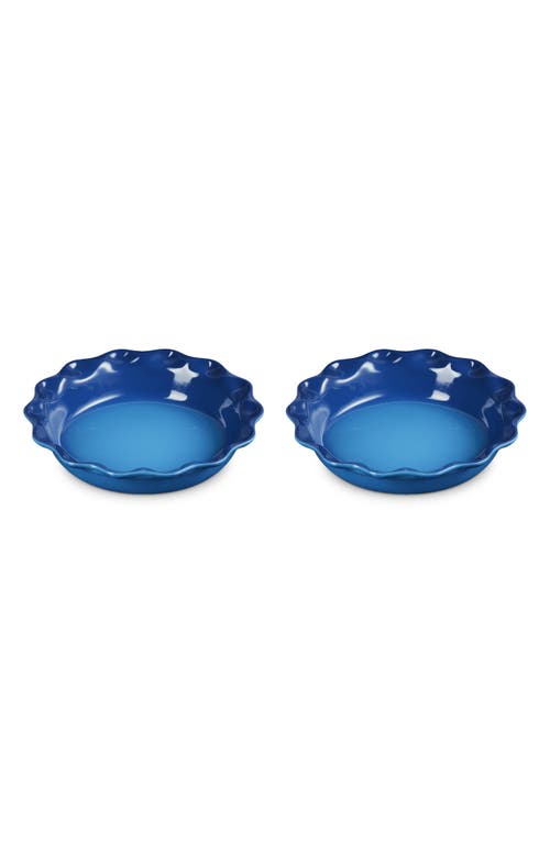 Le Creuset Set Of 2 9-inch Heritage Stoneware Pie Dishes In Marseille