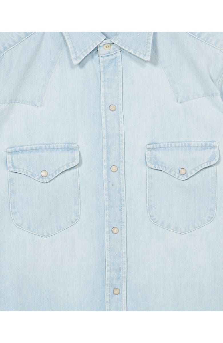 Fortela Texj Texan Bleach Wash Denim Shirt, Alternate, color, Pale Blue