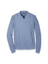 Paul Fredrick Cotton Cable V-neck Polo