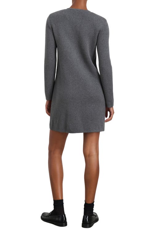 Shop Alex Mill Stella Long Sleeve Cotton & Cashmere Knit Minidress In Heather Grey