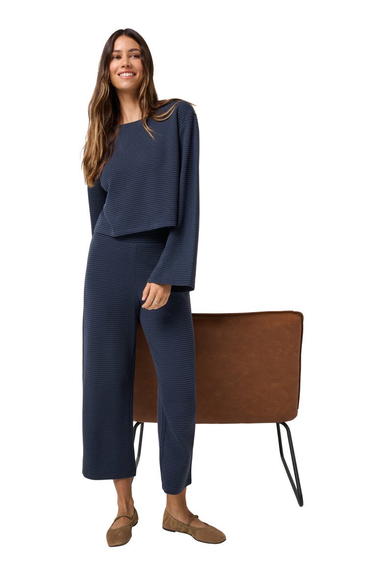 Coastal Rib Ankle Pants, Alternate, color, NAVY BLAZER