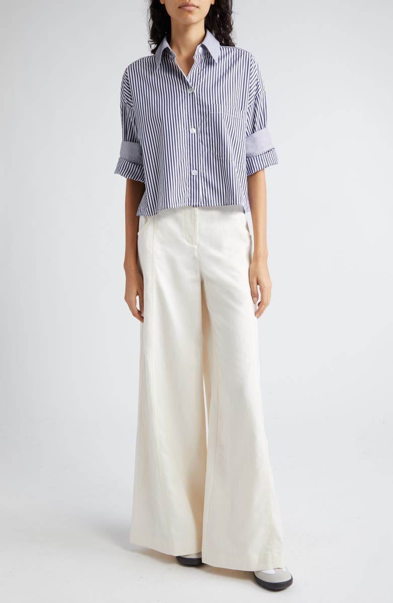TWP Demie High Waist Wide Leg Pants, Alternate, color, Bone