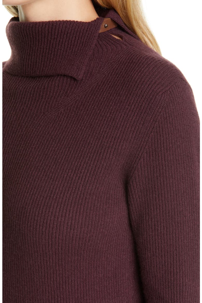 Long Sleeve Wool, Silk & Cashmere Sweater Dress, Alternate, color, WINE