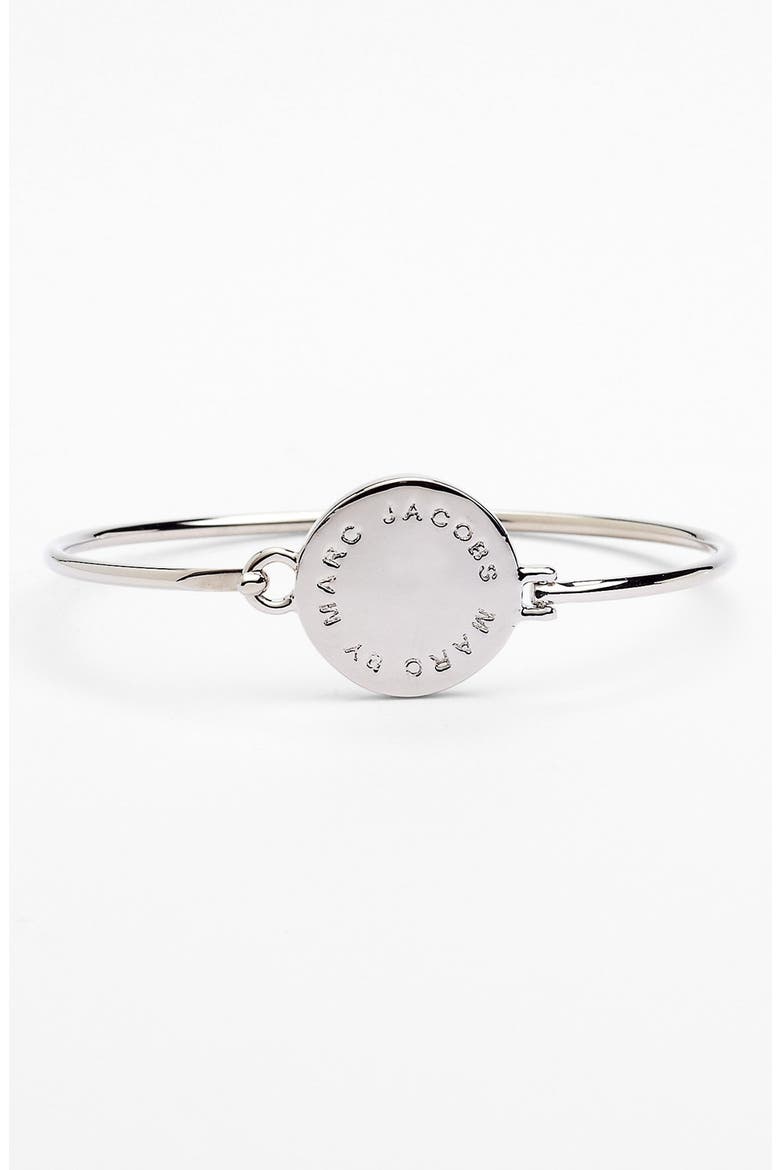 'Classic Marc' Disc Skinny Bangle, Main, color, SILVER