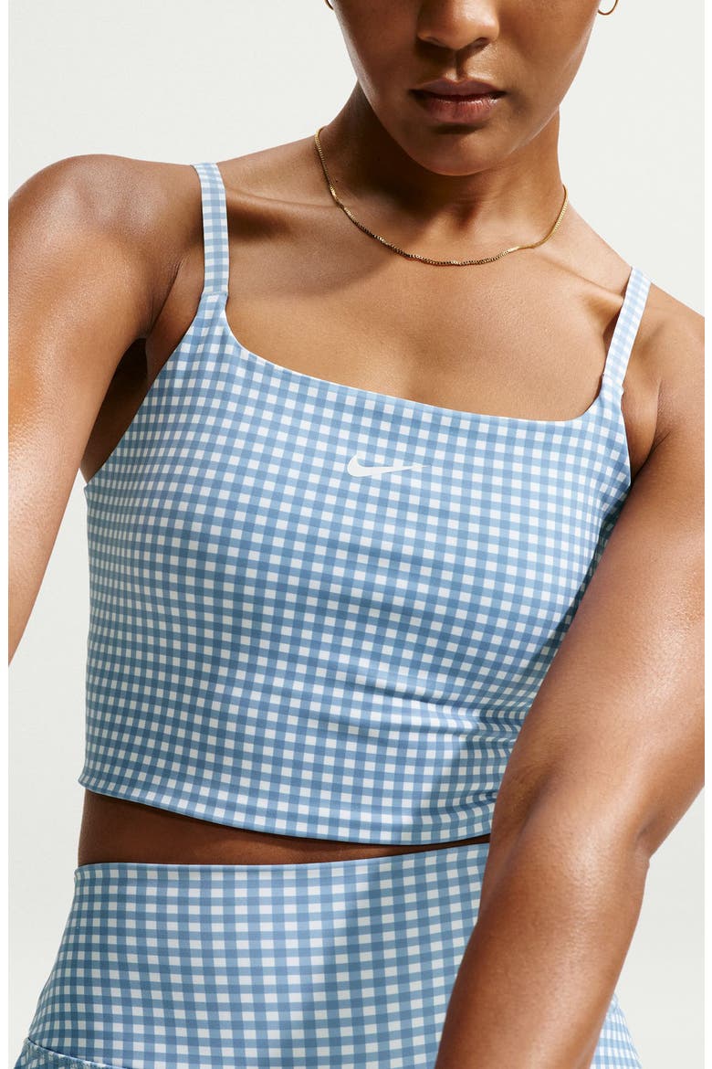 Dri-FIT Gingham Performance Skort, Alternate, color, WORK BLUE/ WHITE