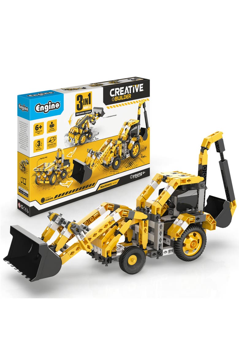 Creative Builder 3 In 1 Backhoe Loader Multimodel Vehicle Brick Set, Main, color, Multicolored