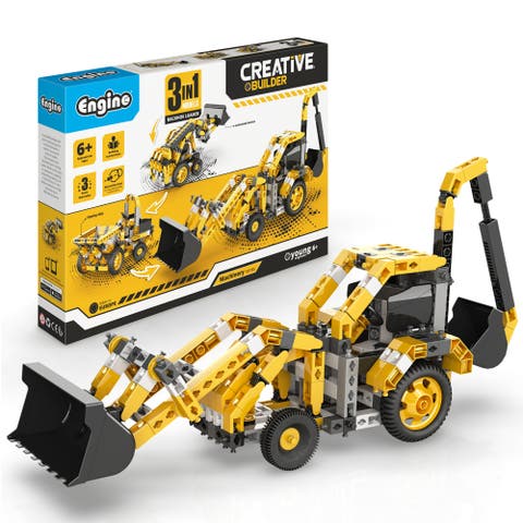 Creative Builder 3 In 1 Backhoe Loader Multimodel Vehicle Brick Set