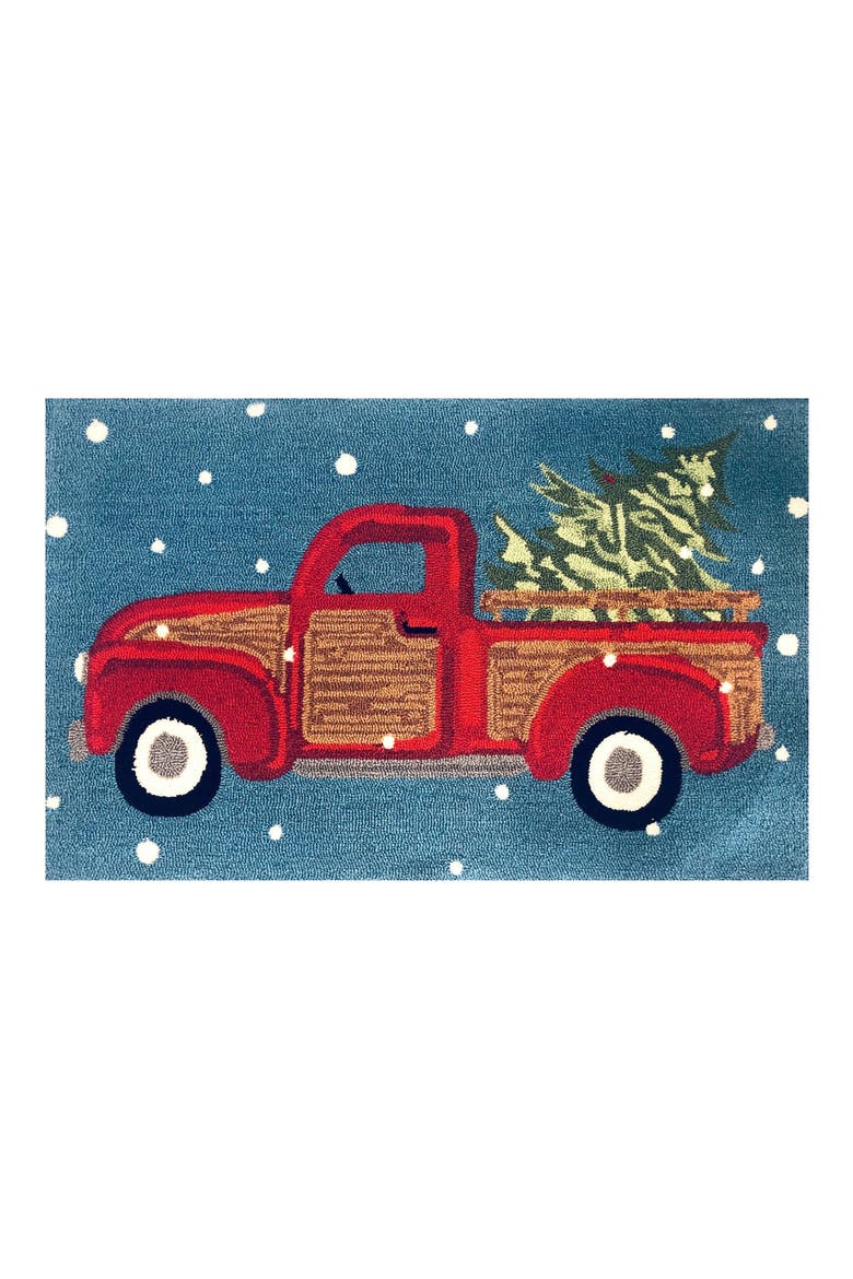 Vintage Holiday Truck Doormat, Main, color, DENIM MULTI