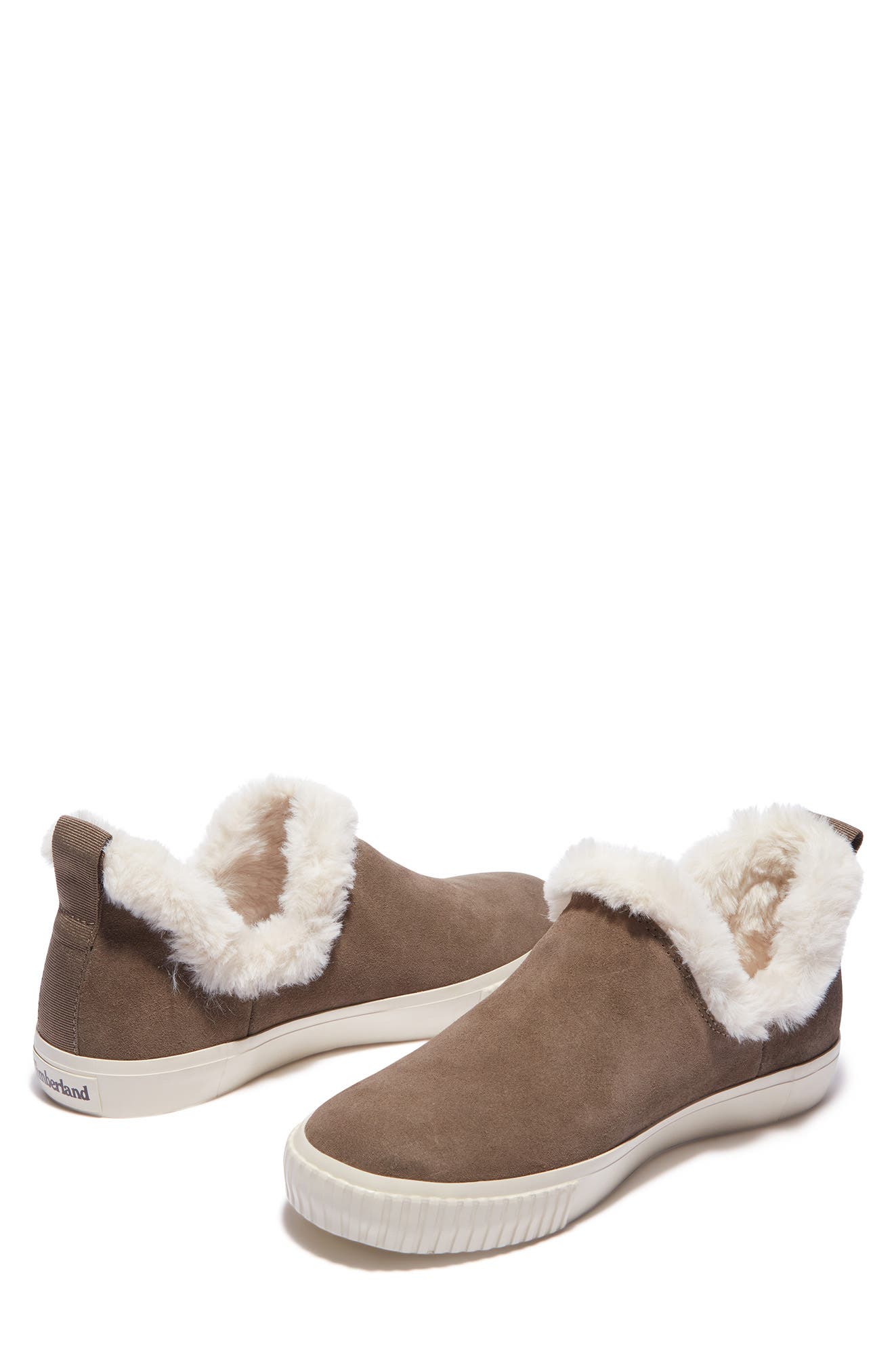 Skyla Bay Faux Fur Lined Leather Sneaker, Alternate, color, OLIVE SUEDE