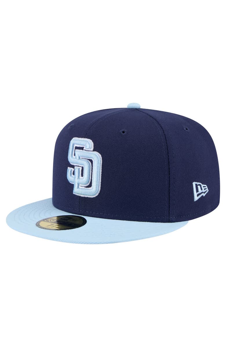 New Era Men's New Era Navy/Light Blue San Diego Padres Color Pack 2-Tone 59FIFTY Fitted Hat, Main, color, Navy