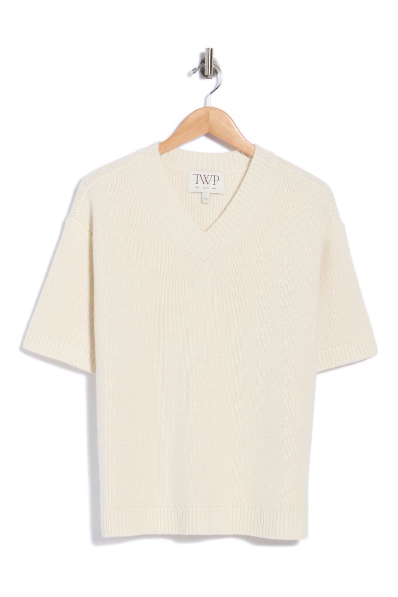 The Big V Cashmere V-Neck Sweater, Main, color, IVORY